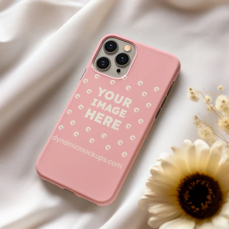 iPhone Pink Phone Case Mockup Template