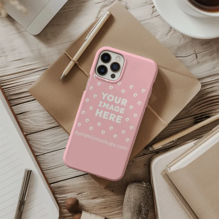 iPhone Pink Phone Case Mockup Template