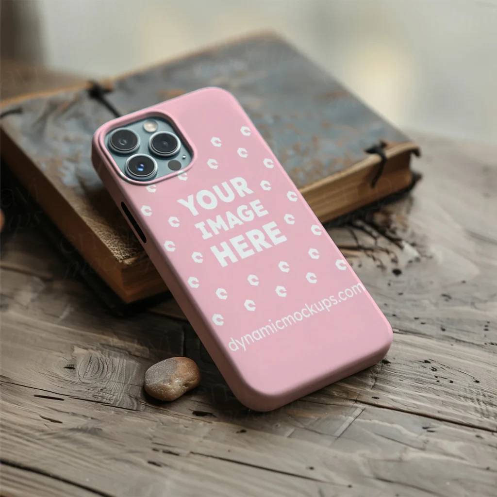 iPhone Pink Phone Case Mockup Template
