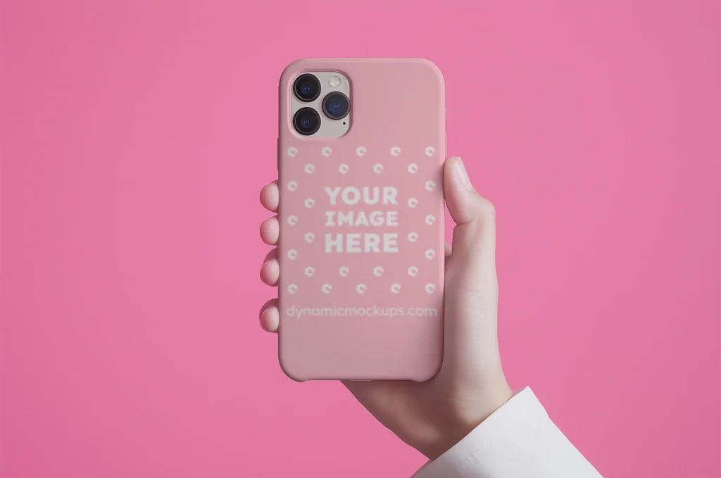iPhone Pink Phone Case Mockup Template