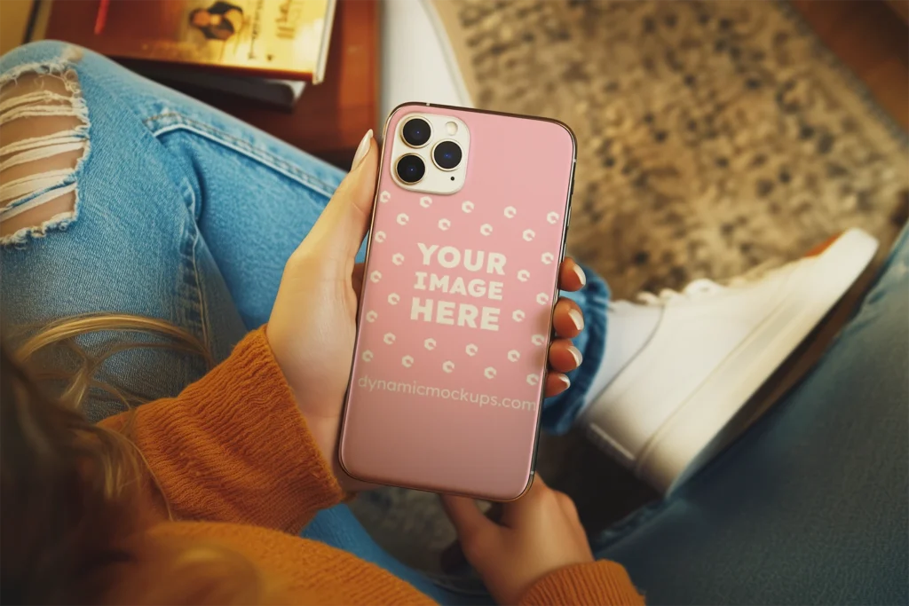 iPhone Pink Phone Case Mockup Template