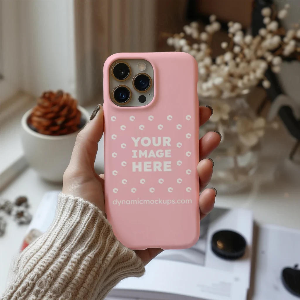 iPhone Pink Phone Case Mockup Template