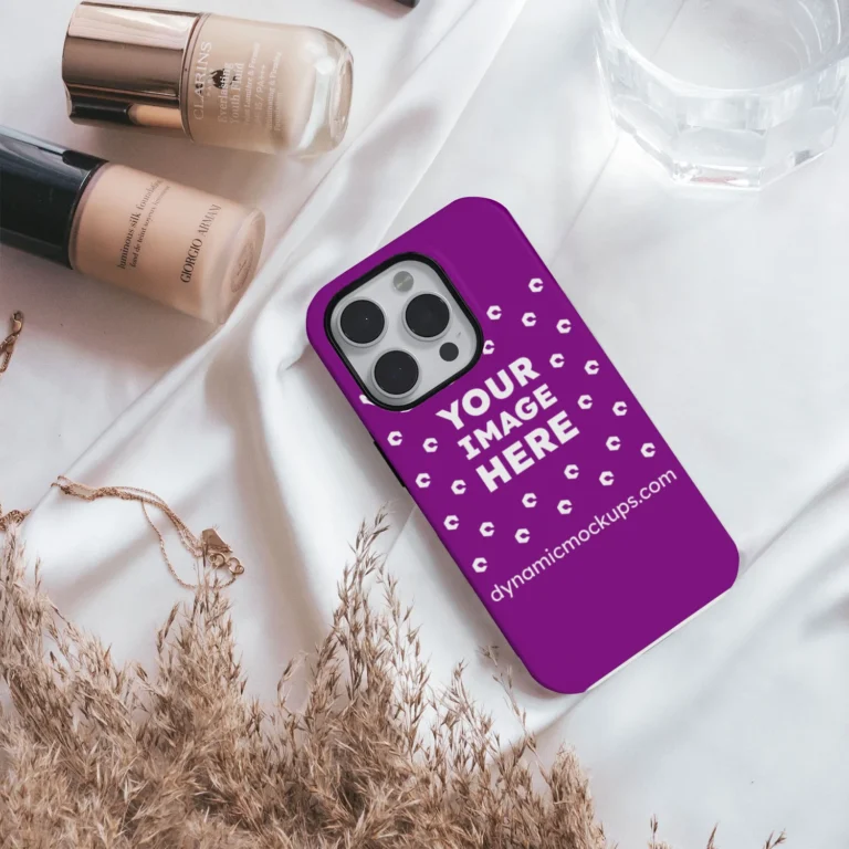 iPhone Purple Phone Case Mockup Template