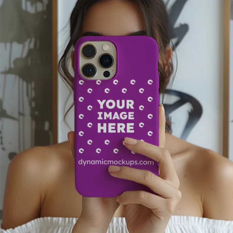 iPhone Purple Phone Case Mockup Template