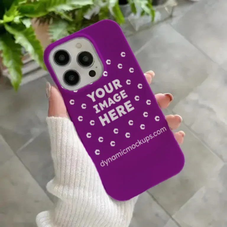 iPhone Purple Phone Case Mockup Template