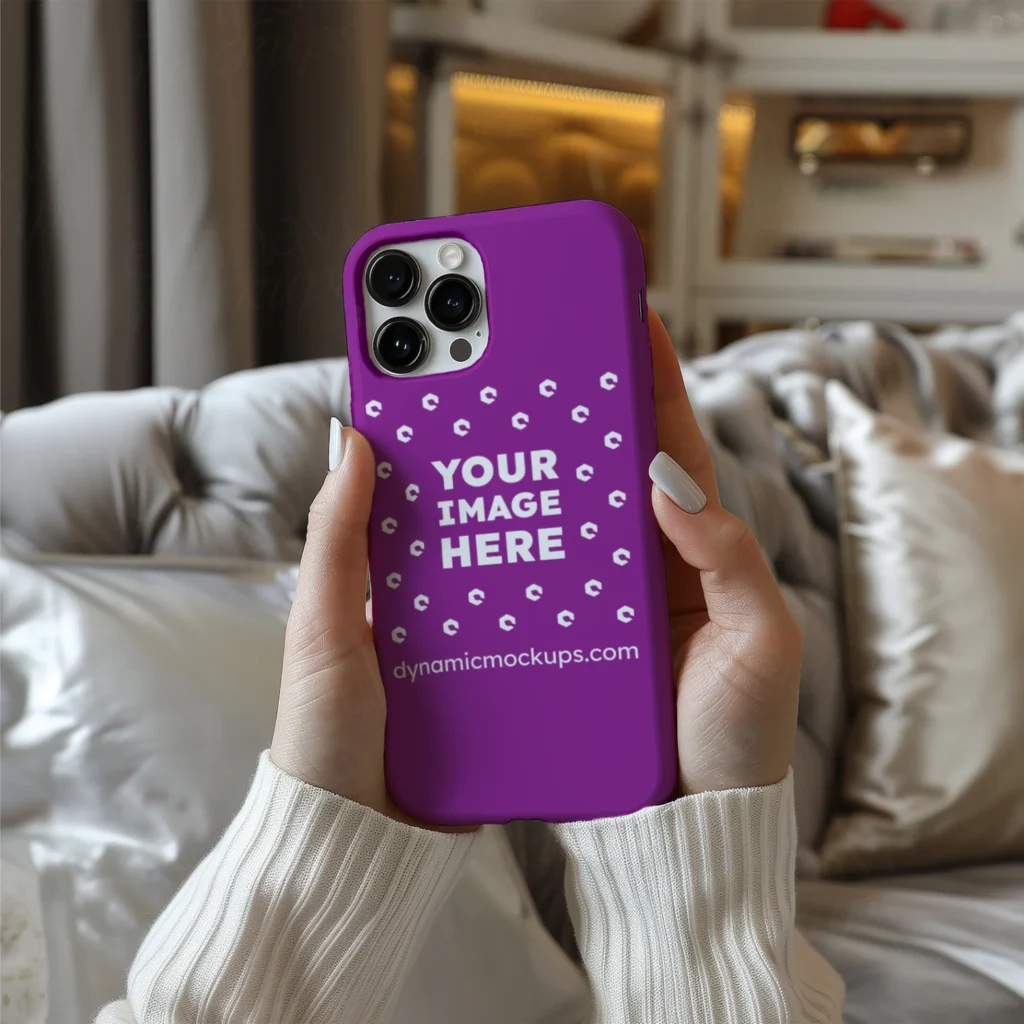 iPhone Purple Phone Case Mockup Template