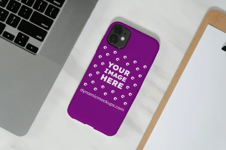 iPhone Purple Phone Case Mockup Template