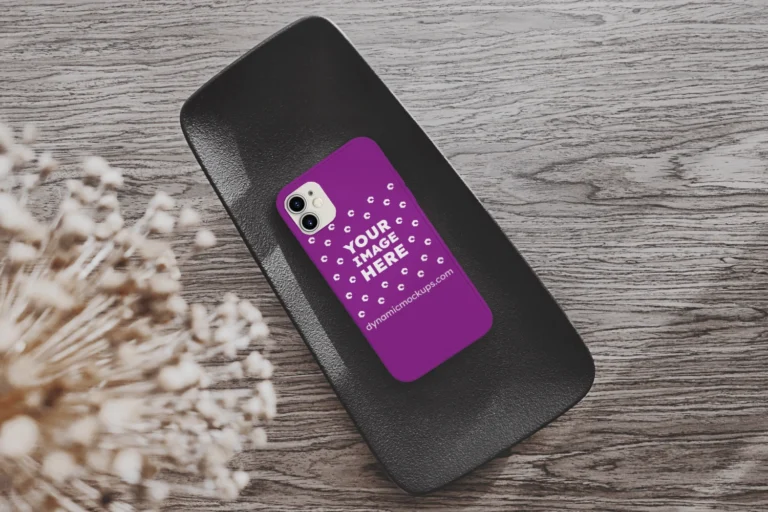 iPhone Purple Phone Case Mockup Template