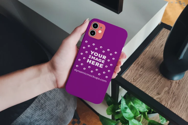 iPhone Purple Phone Case Mockup Template