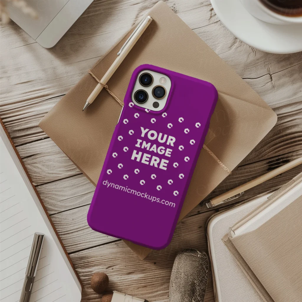 iPhone Purple Phone Case Mockup Template
