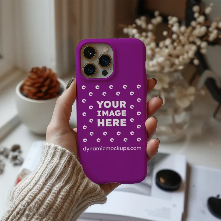 iPhone Purple Phone Case Mockup Template