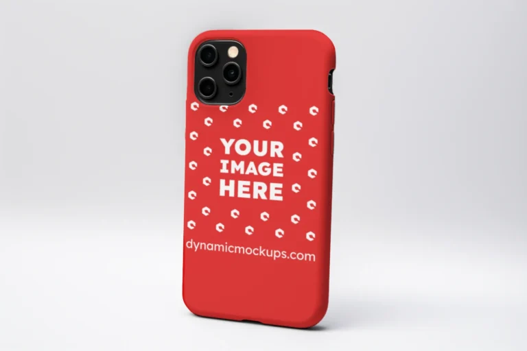 iPhone Red Phone Case Mockup Template