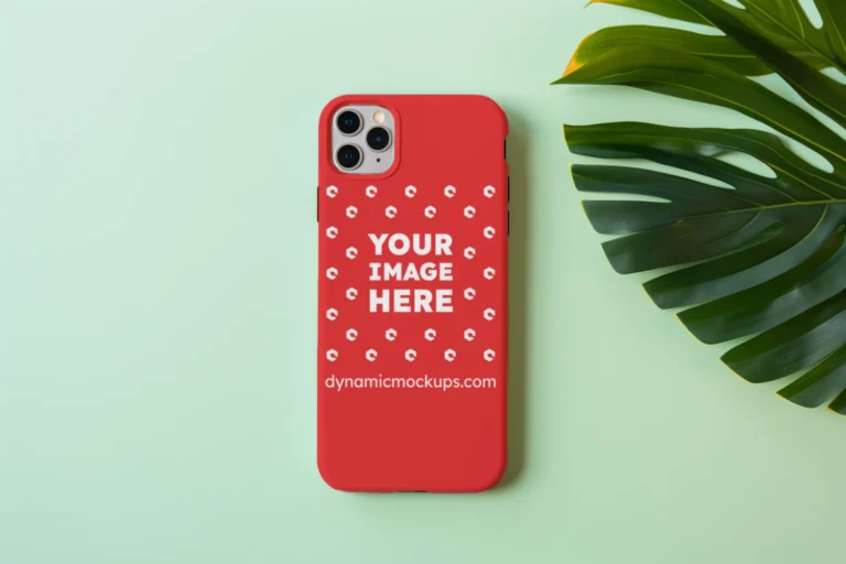 iPhone Red Phone Case Mockup Template