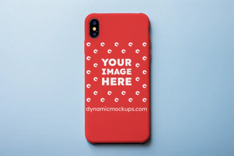 iPhone Red Phone Case Mockup Template