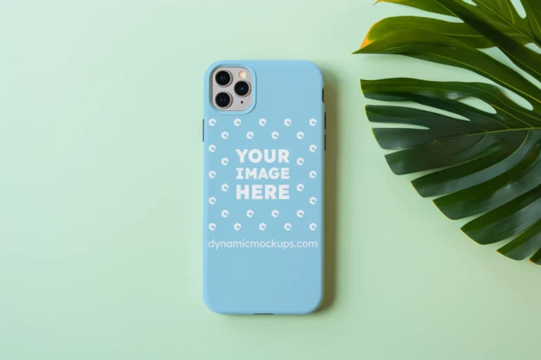 iPhone Sky Blue Phone Case Mockup Template
