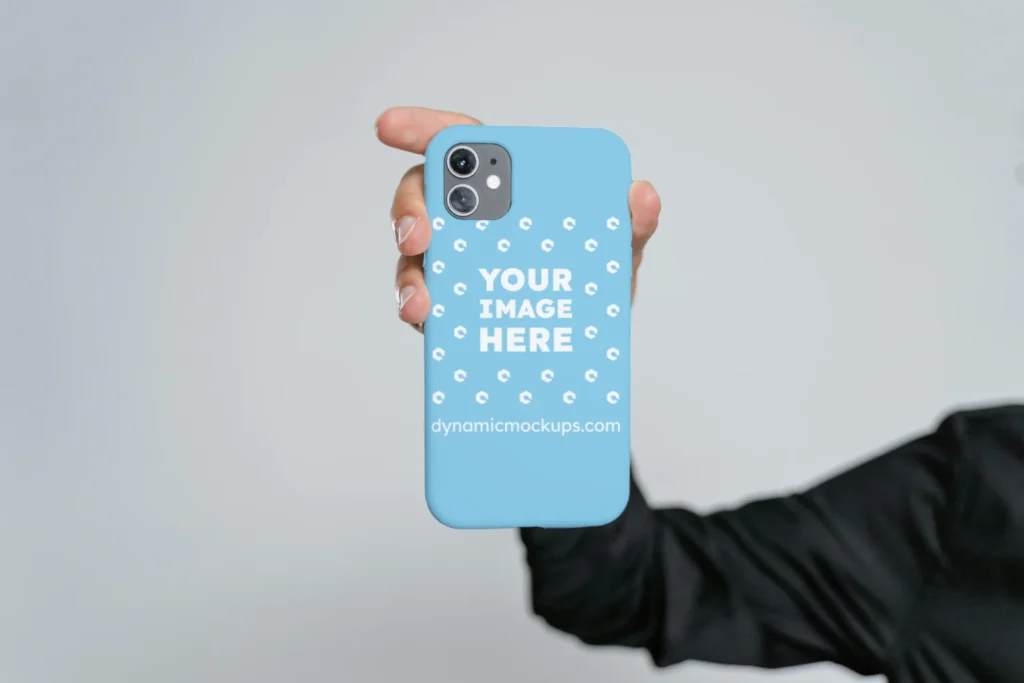 iPhone Sky Blue Phone Case Mockup Template