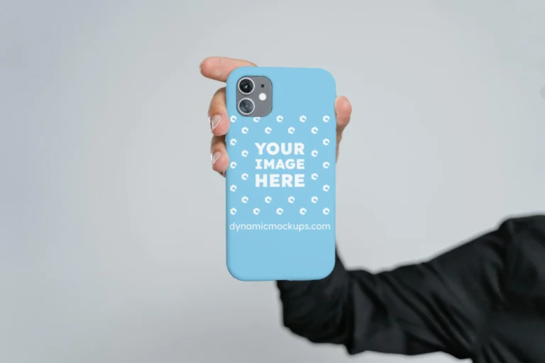iPhone Sky Blue Phone Case Mockup Template