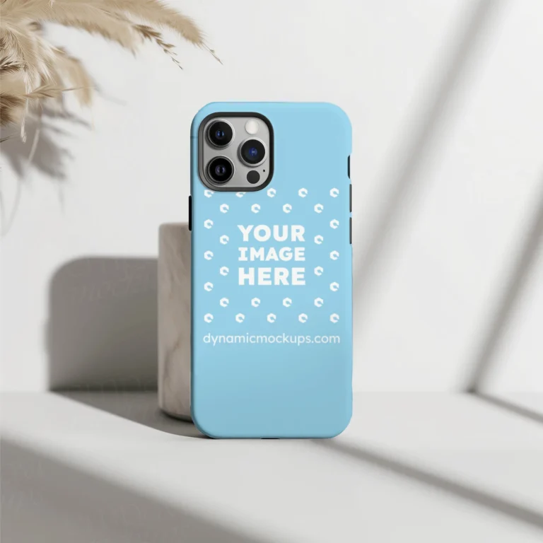 iPhone Sky Blue Phone Case Mockup Template