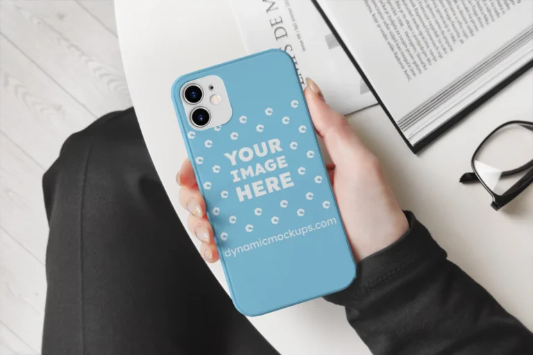 iPhone Sky Blue Phone Case Mockup Template