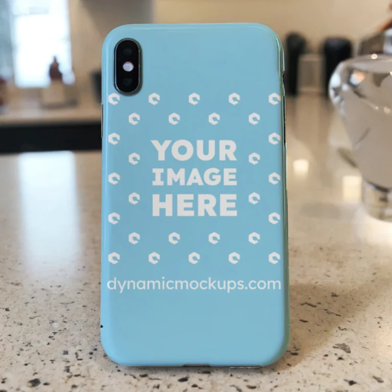 iPhone Sky Blue Phone Case Mockup Template