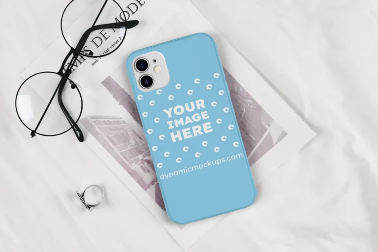 iPhone Sky Blue Phone Case Mockup Template