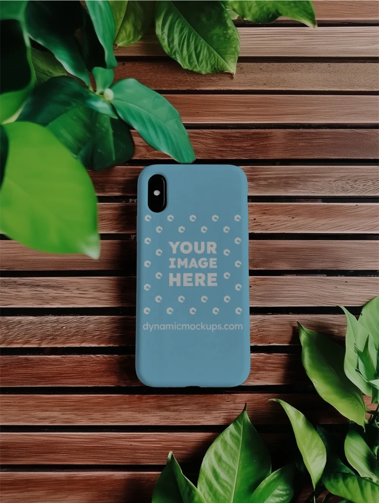 iPhone Sky Blue Phone Case Mockup Template