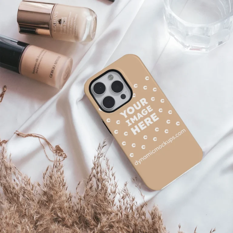 iPhone Tan Phone Case Mockup Template