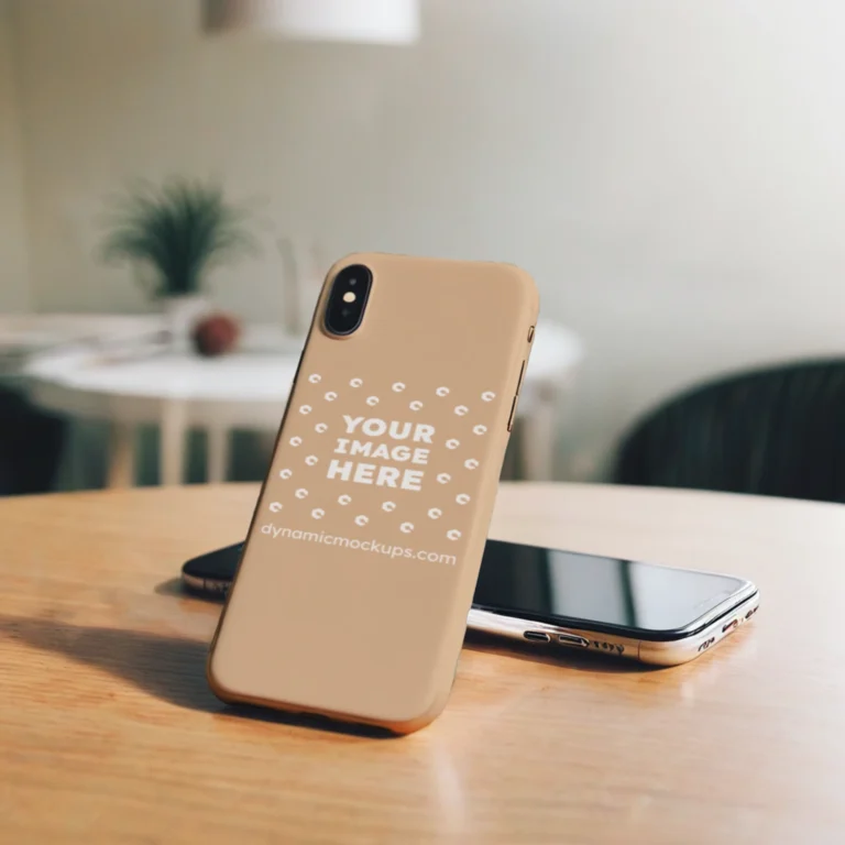 iPhone Tan Phone Case Mockup Template