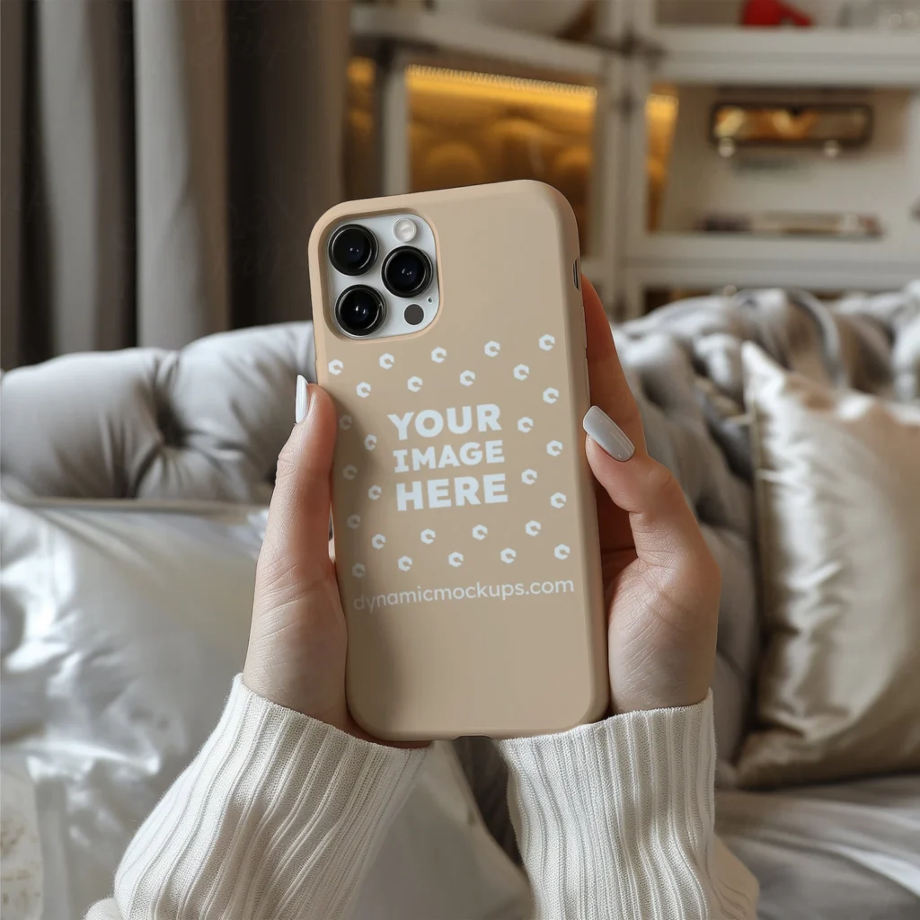 iPhone Tan Phone Case Mockup Template