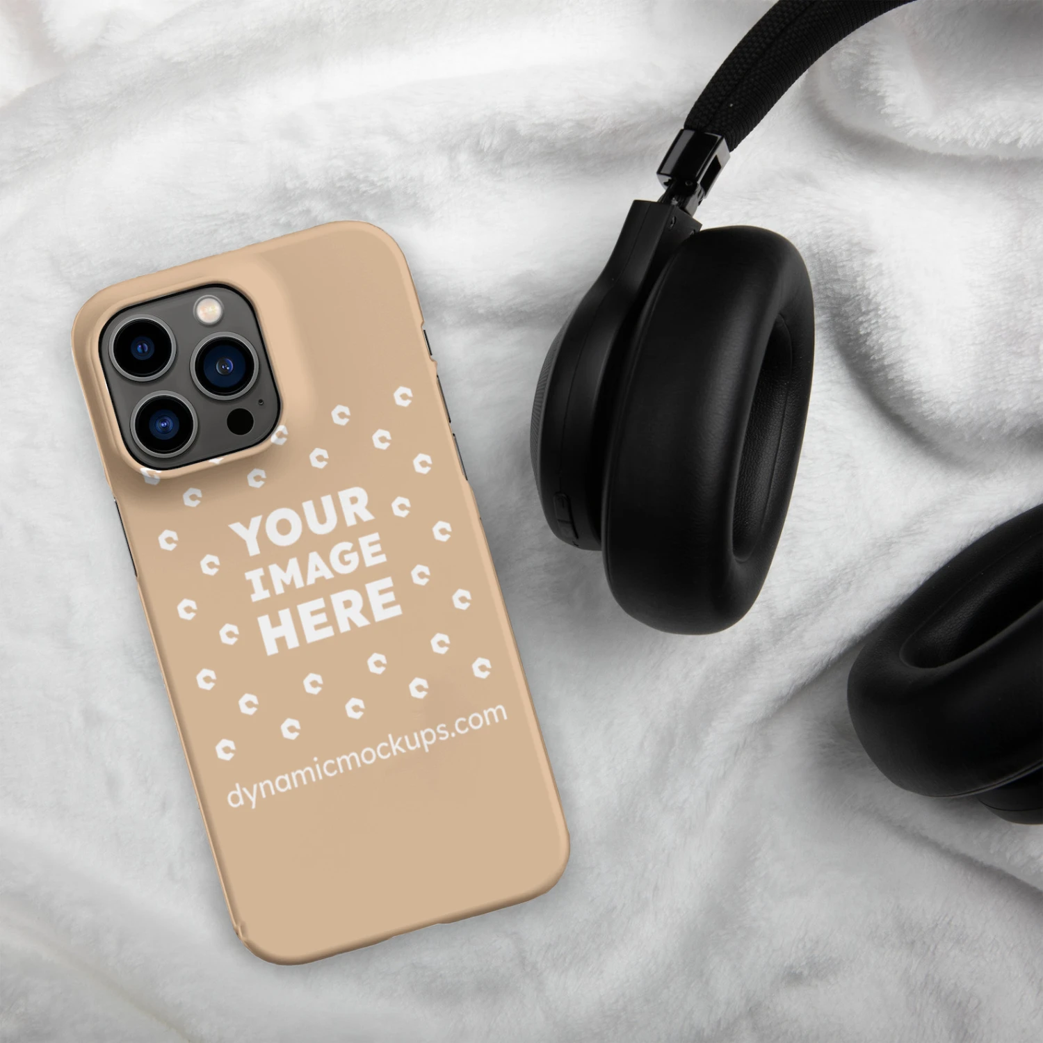 iPhone Tan Phone Case Mockup Template #3961 + PSD | Use It Now