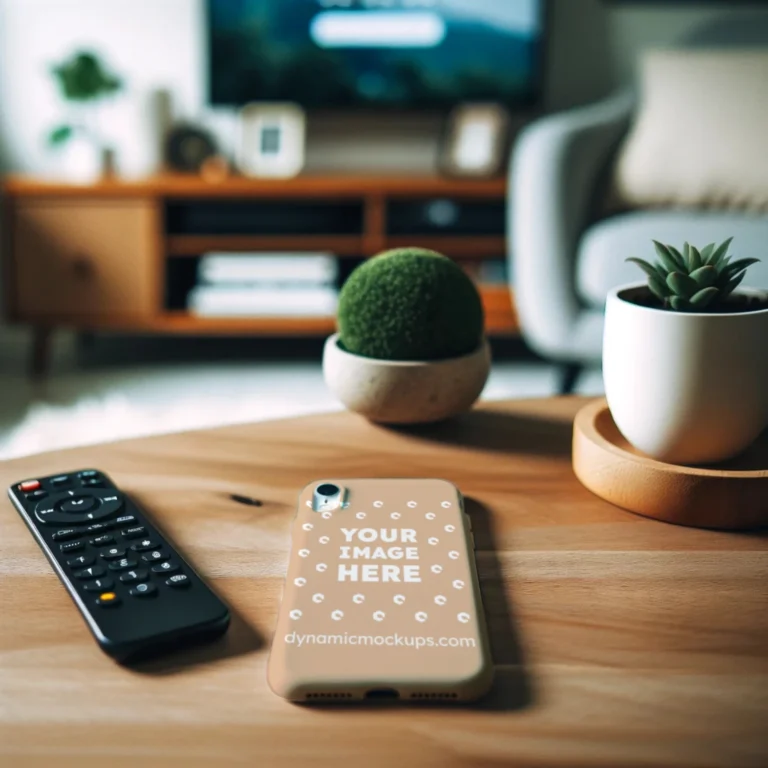 iPhone Tan Phone Case Mockup Template