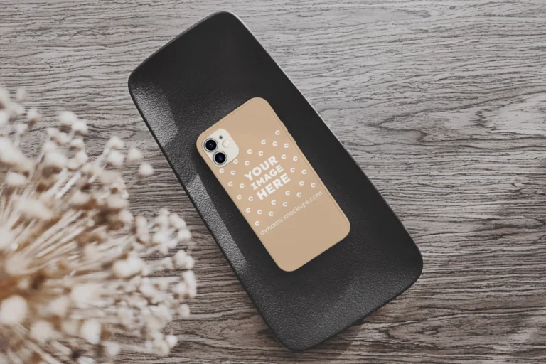 iPhone Tan Phone Case Mockup Template