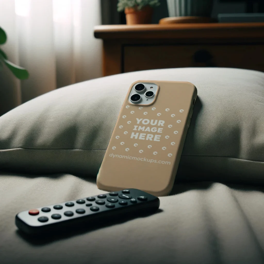 iPhone Tan Phone Case Mockup Template