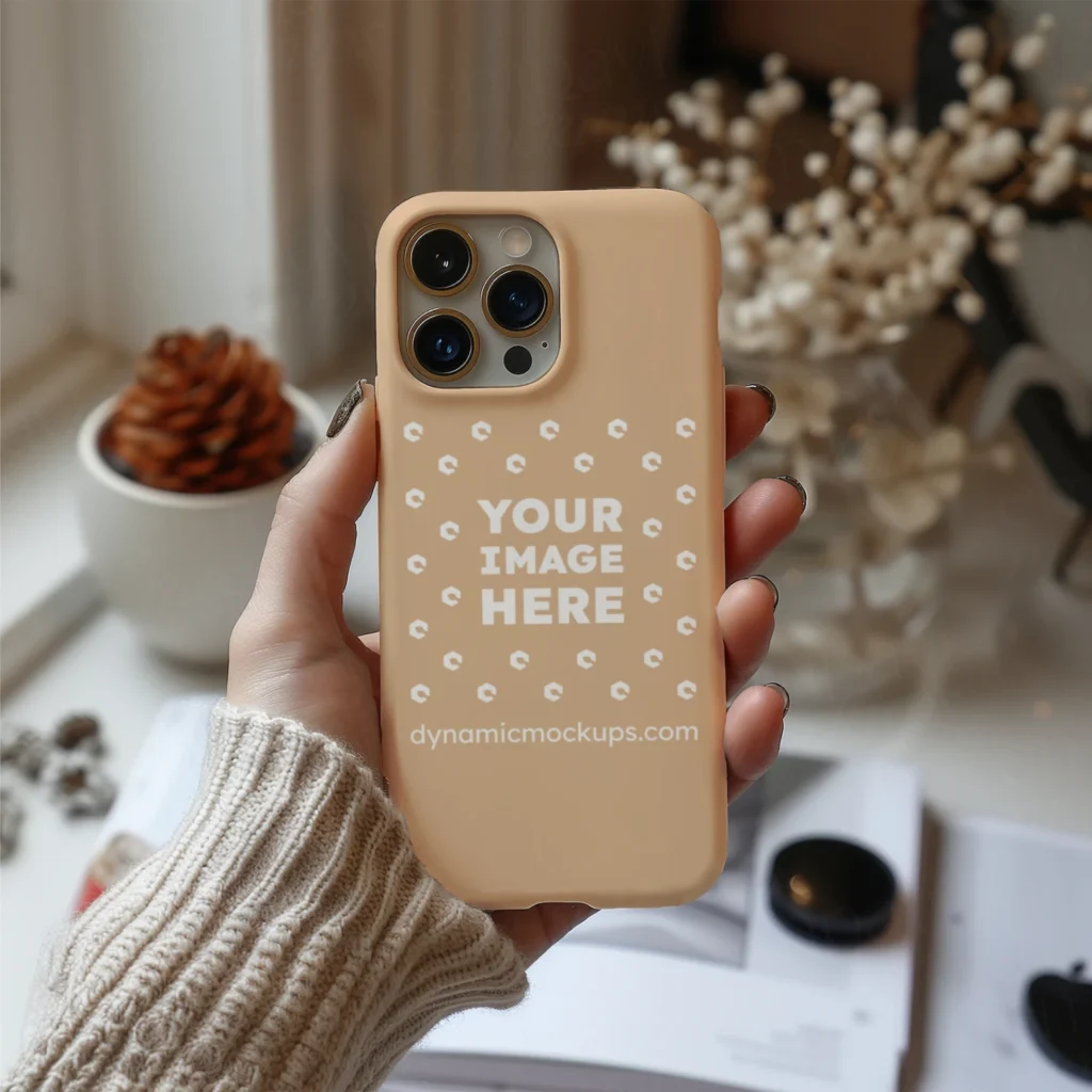 iPhone Tan Phone Case Mockup Template
