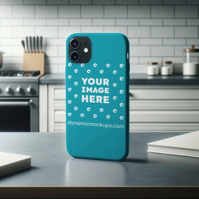 iPhone Teal Phone Case Mockup Template