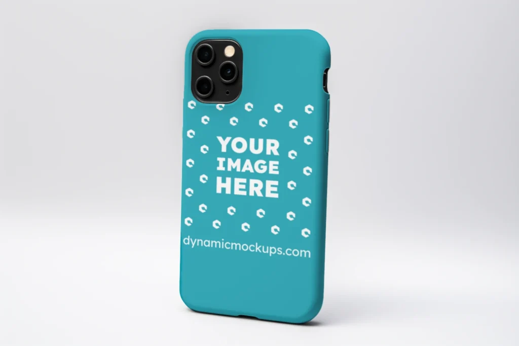 iPhone Teal Phone Case Mockup Template