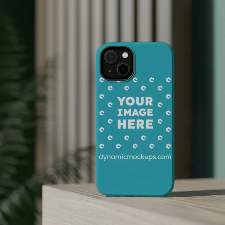 iPhone Teal Phone Case Mockup Template