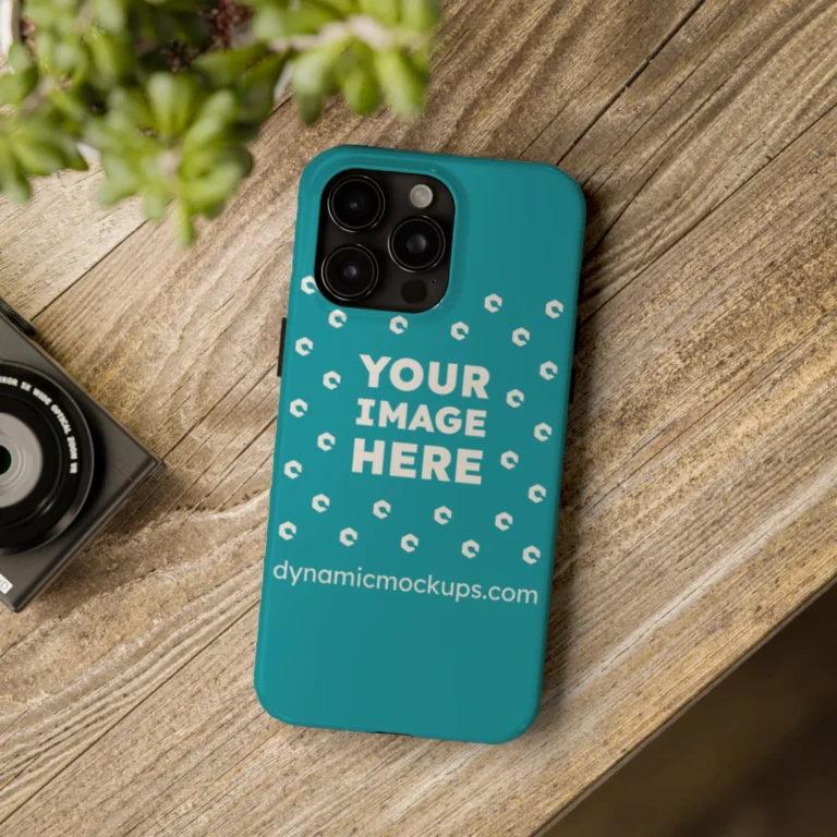 iPhone Teal Phone Case Mockup Template