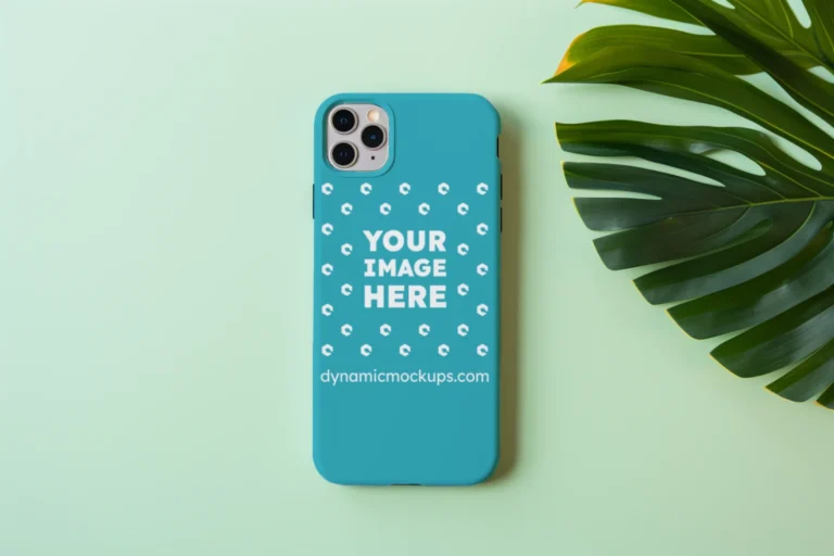 iPhone Teal Phone Case Mockup Template