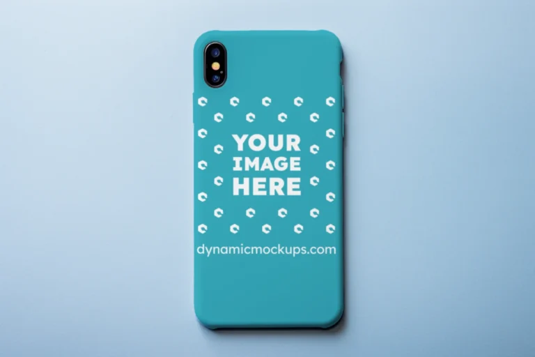 iPhone Teal Phone Case Mockup Template