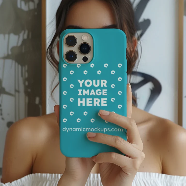 iPhone Teal Phone Case Mockup Template