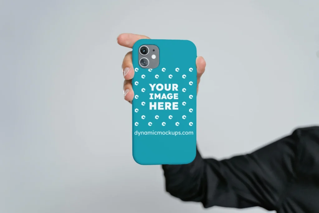 iPhone Teal Phone Case Mockup Template