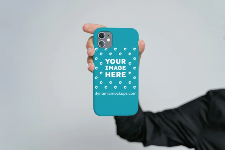 iPhone Teal Phone Case Mockup Template