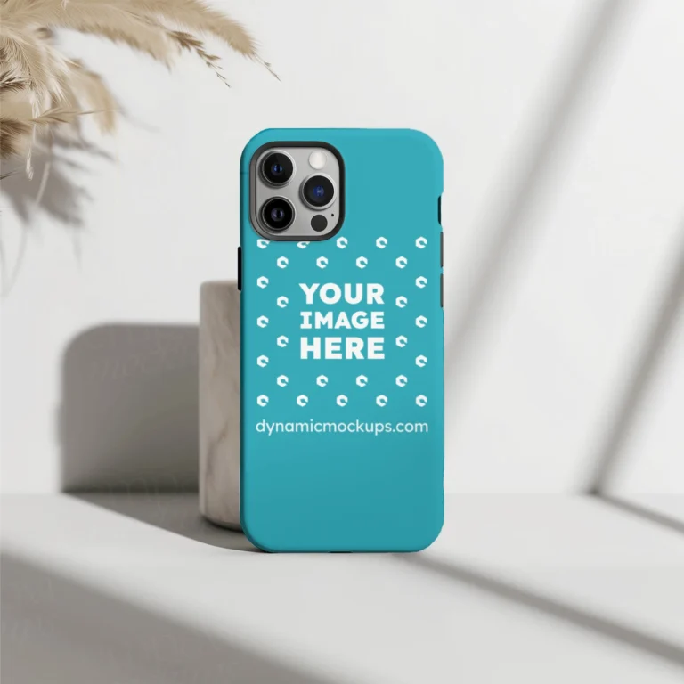 iPhone Teal Phone Case Mockup Template