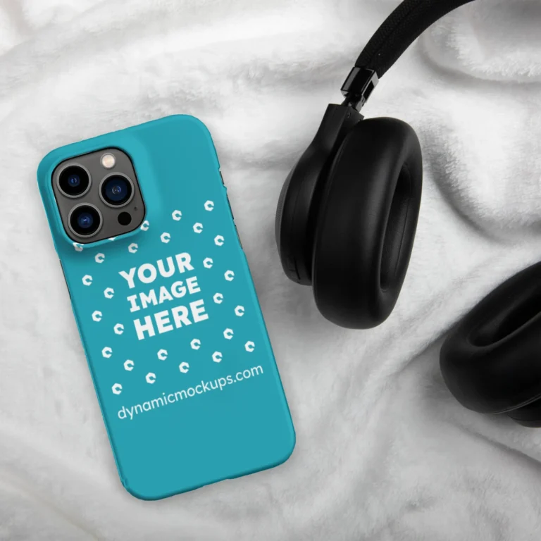 iPhone Teal Phone Case Mockup Template