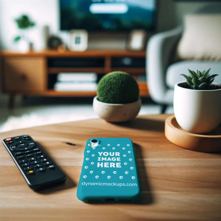 iPhone Teal Phone Case Mockup Template