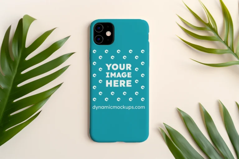 iPhone Teal Phone Case Mockup Template