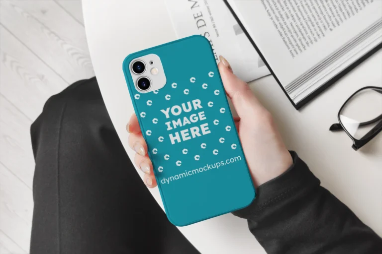 iPhone Teal Phone Case Mockup Template