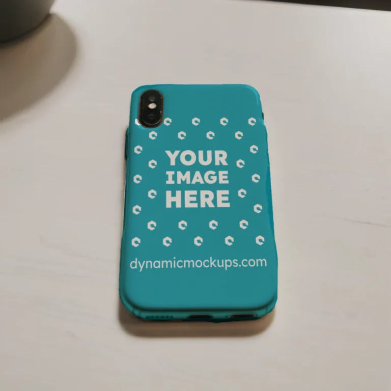 iPhone Teal Phone Case Mockup Template