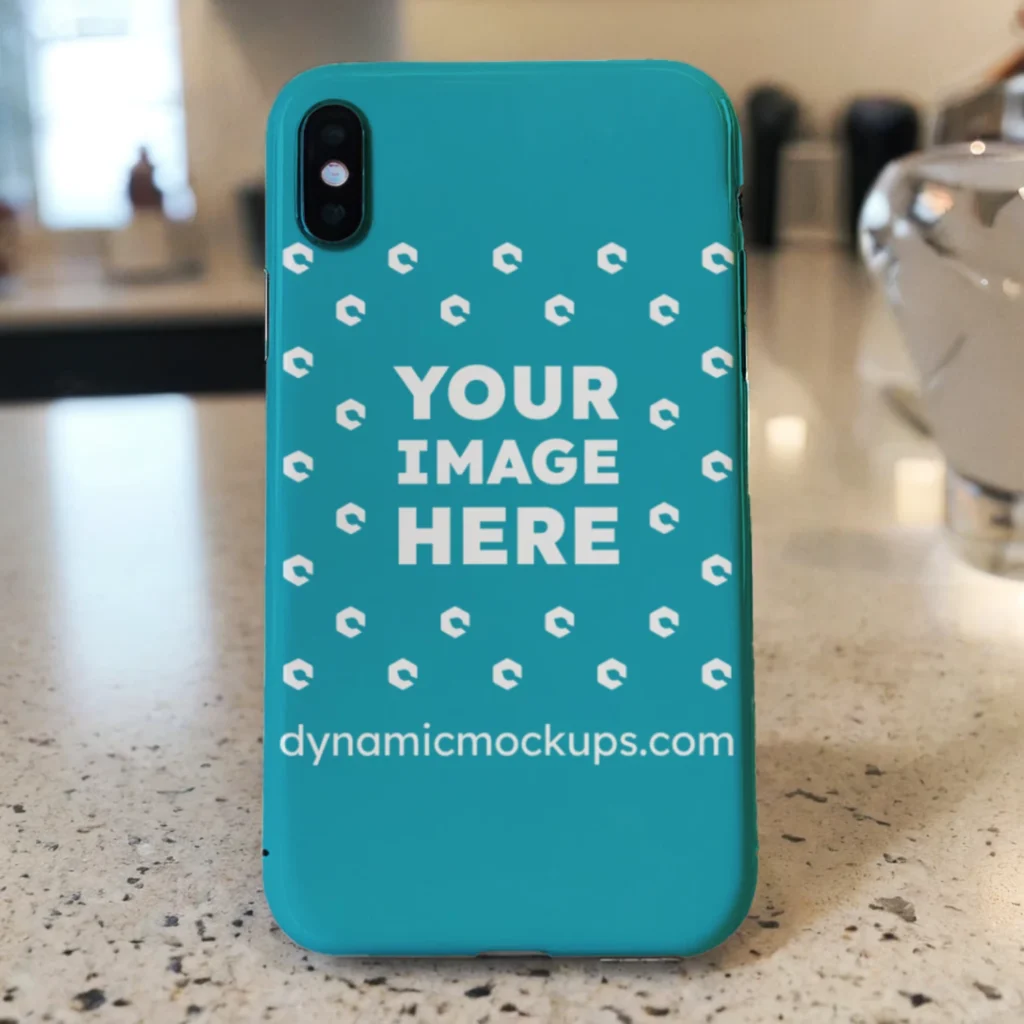 iPhone Teal Phone Case Mockup Template